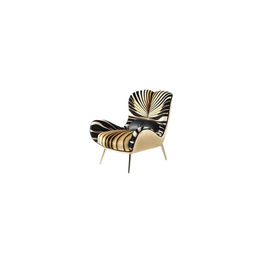 Modern Zebra Pattern Accent Chair, Luxury Upholstered Lounge Armchair for Living Room, Bedroom, Reading Nook and Contemporary Interiors (Multi-Color 3)