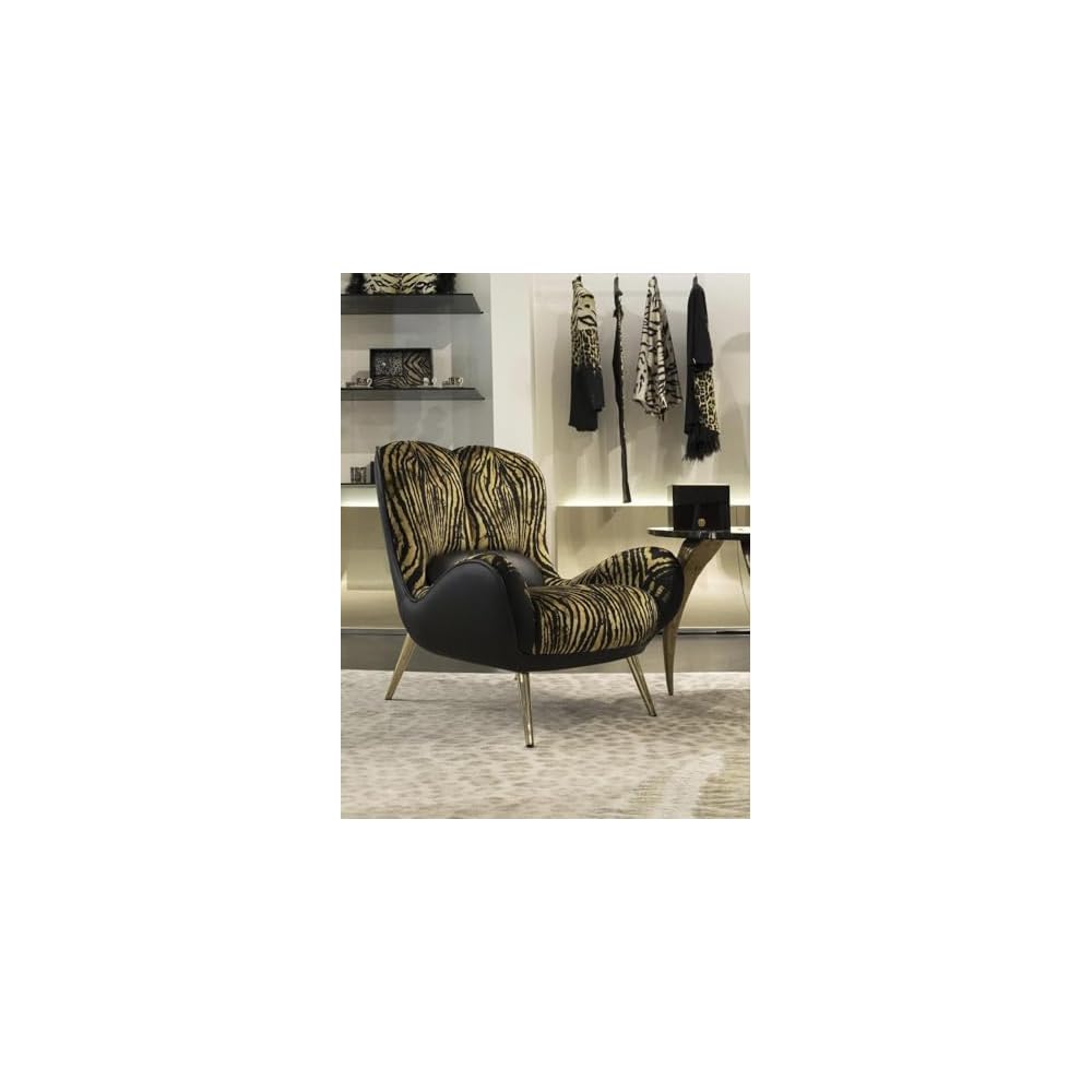 Modern Zebra Pattern Accent Chair, Luxury Upholstered Lounge Armchair for Living Room, Bedroom, Reading Nook and Contemporary Interiors (Multi-Color 3)