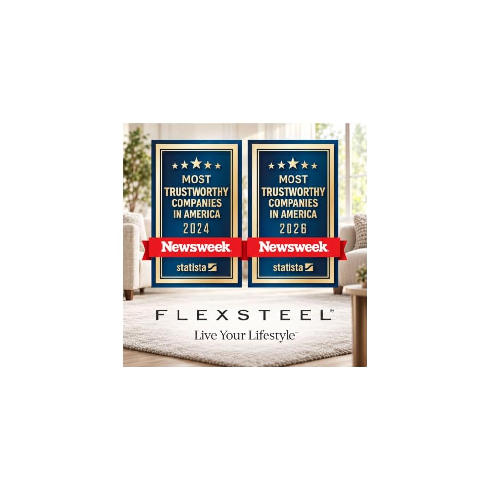 Flexsteel Parchment Leather Power Reclining Loveseat with Console & Power Headrests