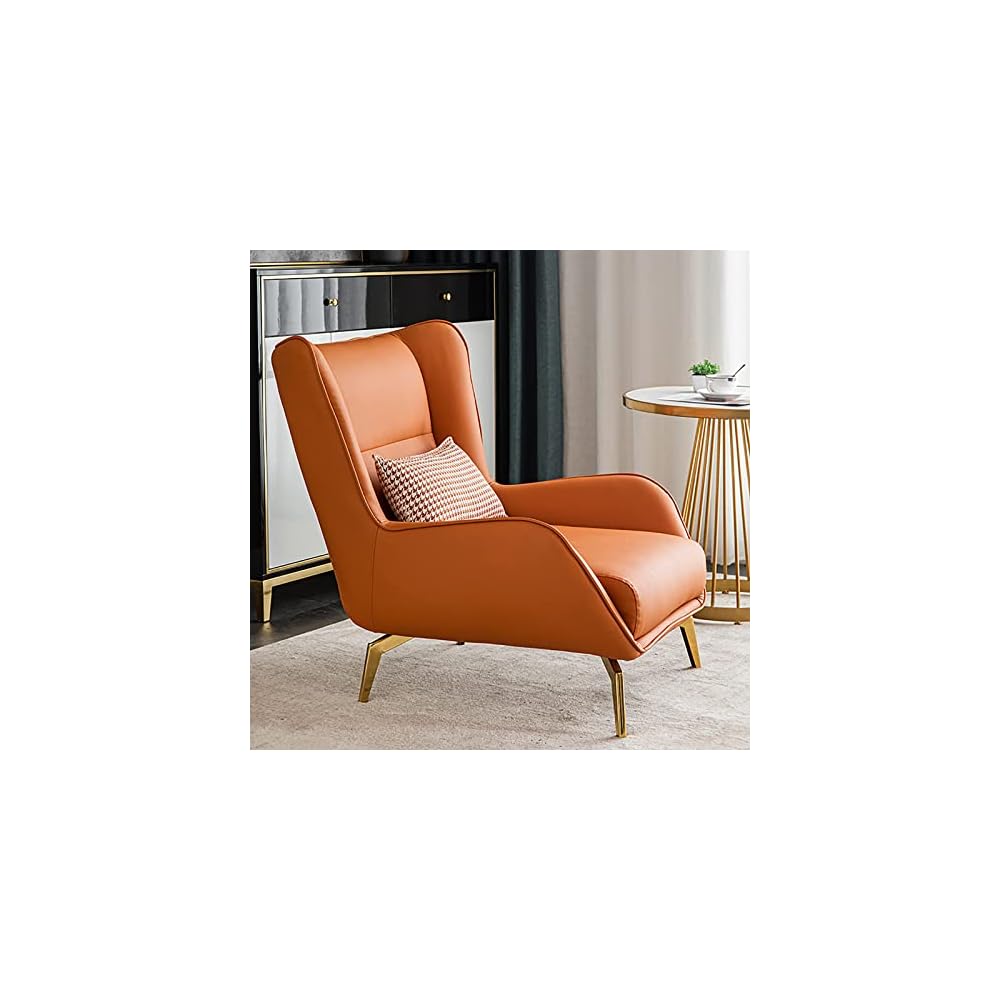 Accent Chair Contemporary Lounge Sofa Chair Living Room Chair High Back Extra-Thick Upholstered Chair with Armrests Microfiber Leather (Blue)
