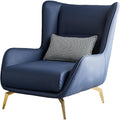 Accent Chair Contemporary Lounge Sofa Chair Living Room Chair High Back Extra-Thick Upholstered Chair with Armrests Microfiber Leather (Blue)