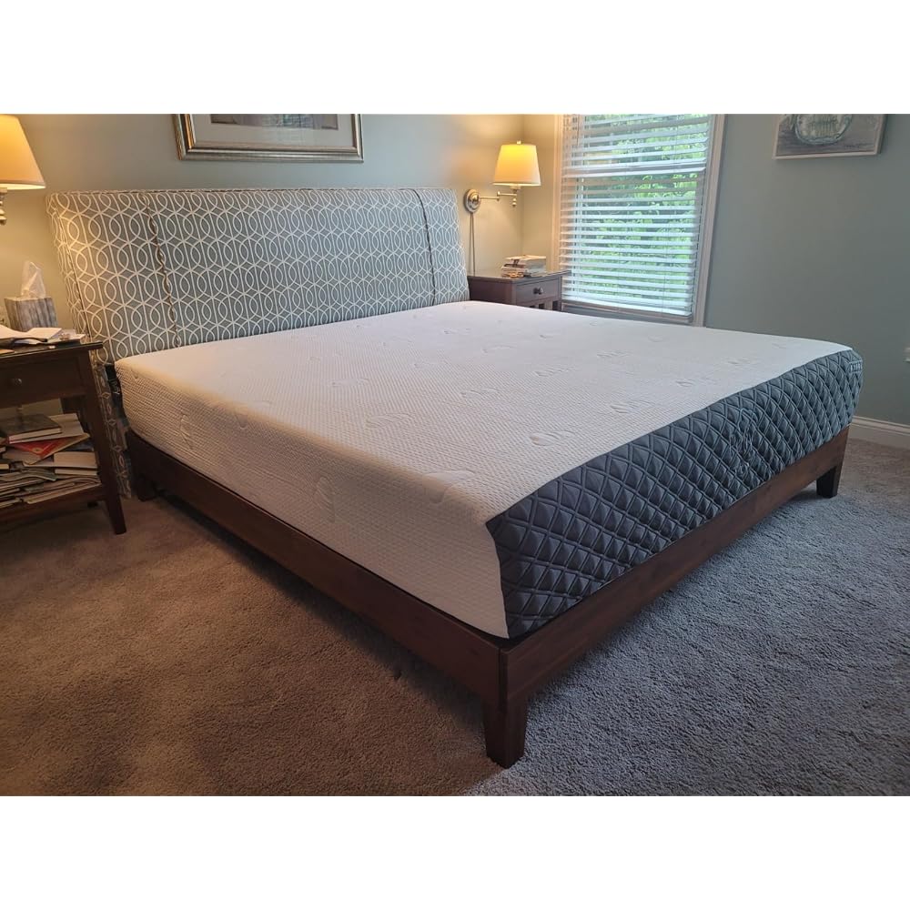 Zinus Alexis Deluxe Wood Platform Bed Frame, Solid Wood Foundation, No Box Spring Needed, Wood Slat Support, Easy Assembly, Rustic Pine, King