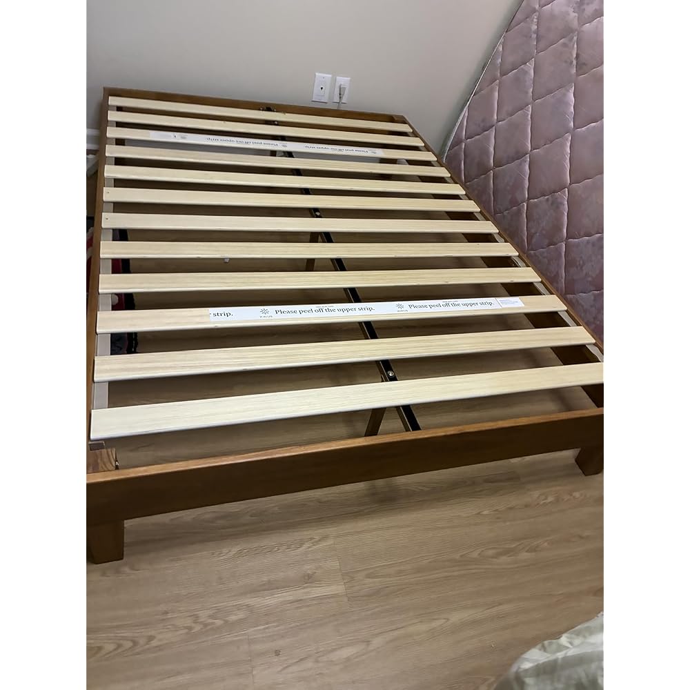Zinus Alexis Deluxe Wood Platform Bed Frame, Solid Wood Foundation, No Box Spring Needed, Wood Slat Support, Easy Assembly, Rustic Pine, King