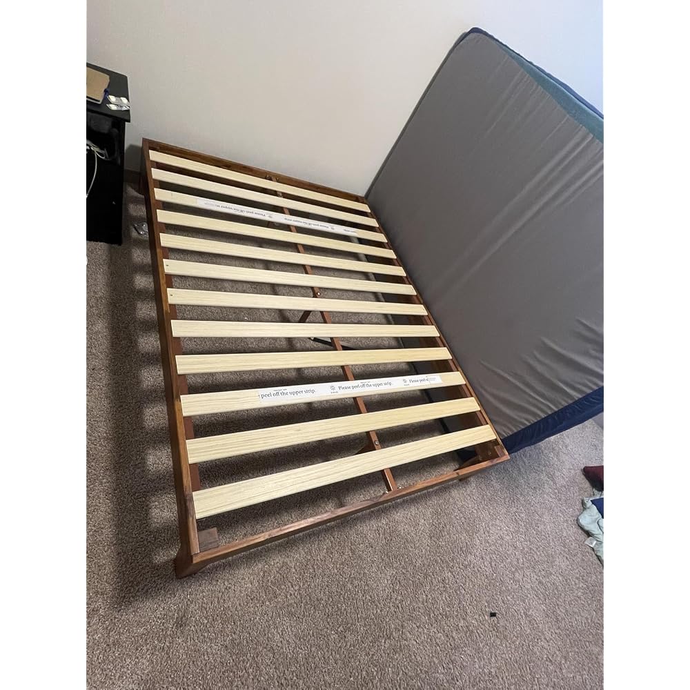 Zinus Alexis Deluxe Wood Platform Bed Frame, Solid Wood Foundation, No Box Spring Needed, Wood Slat Support, Easy Assembly, Rustic Pine, King